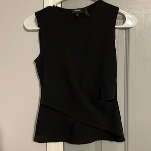 Theory Black Crossover top petite